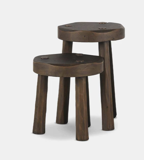 Nesting stools, photographed on white.