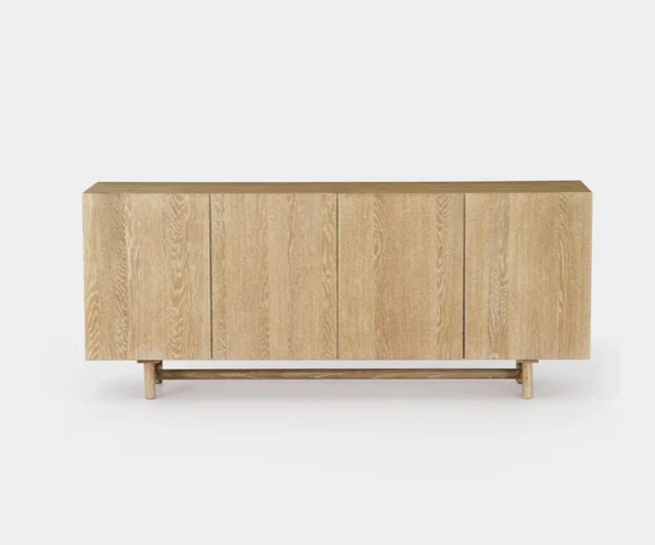 Oak sideboard, photographed on white.