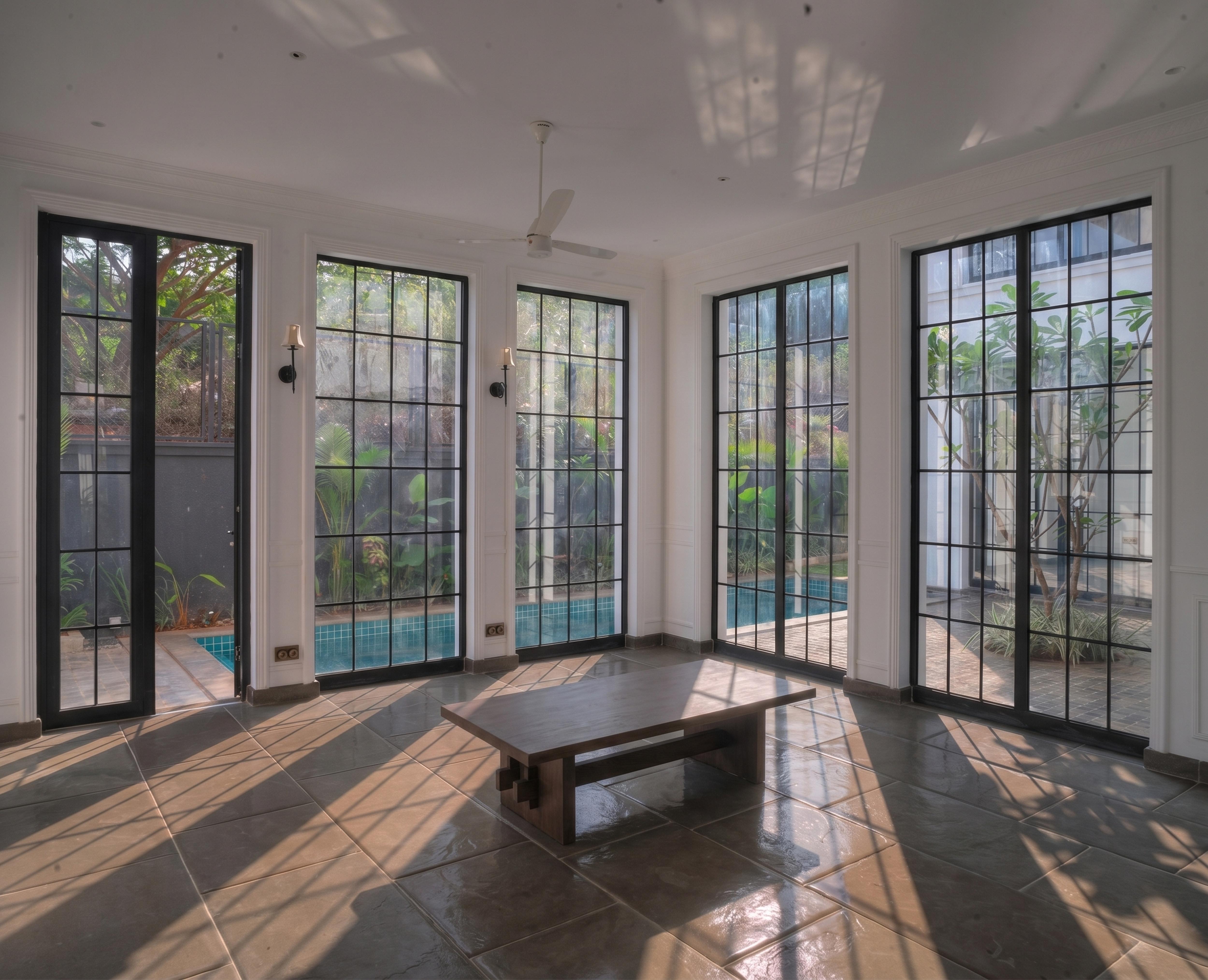 Garden room with the table only.