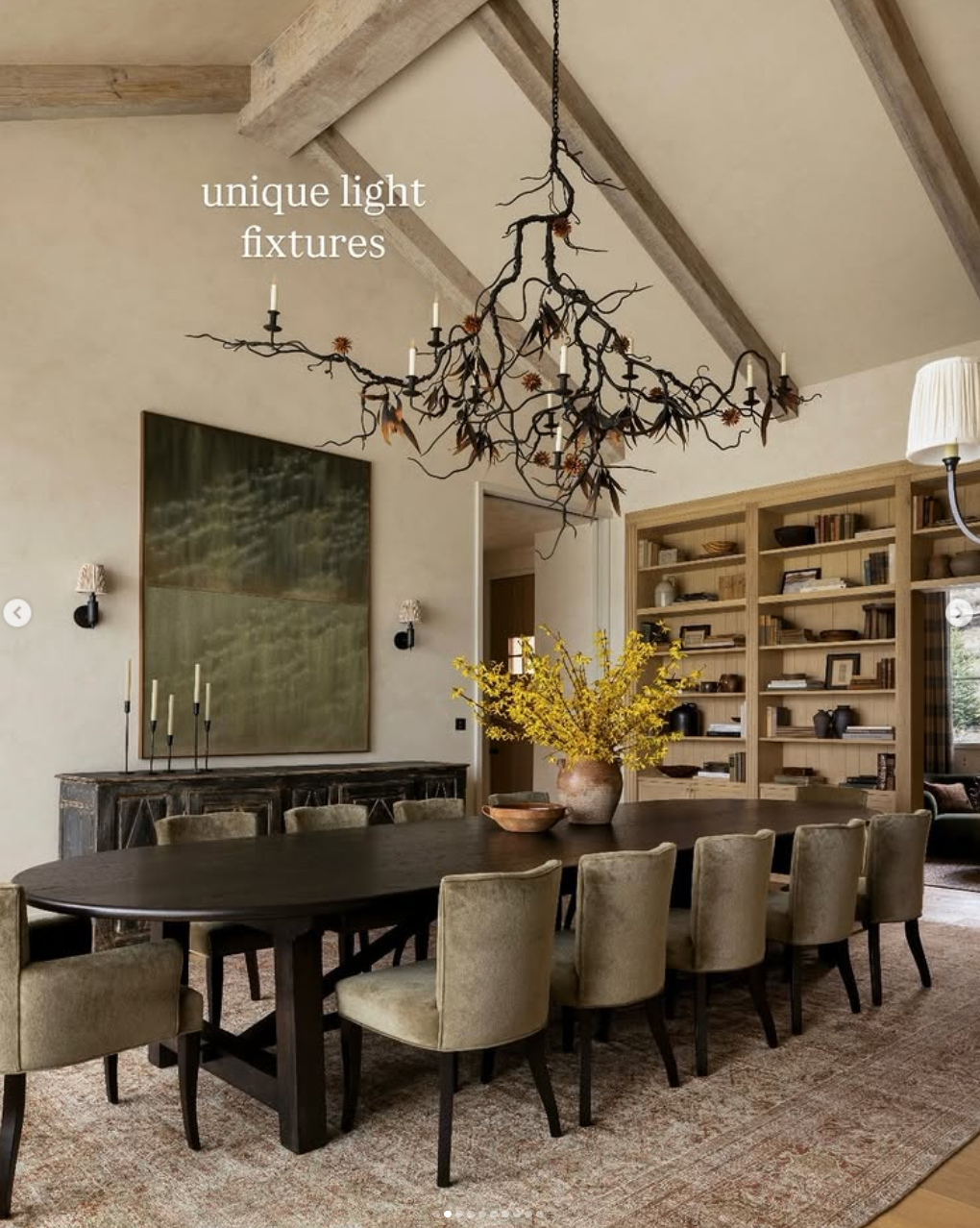 Reference interior: dining space studied for its light fixtures.